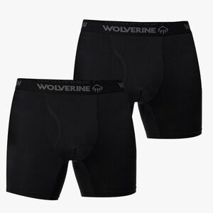 Wolverine Boxer Briefs 2 Pack , Black, X-Large